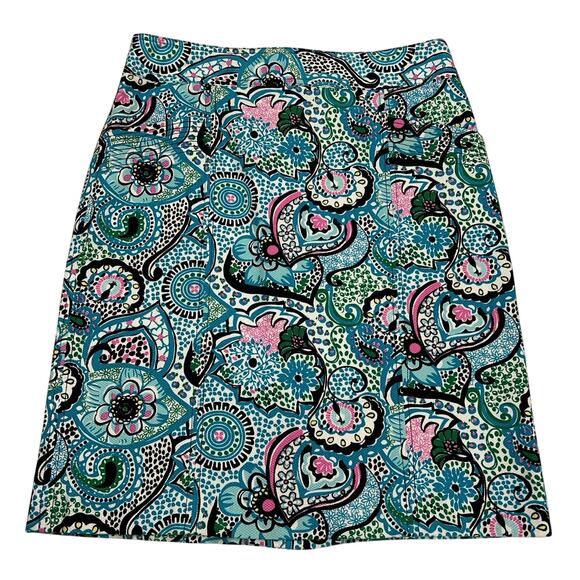 Island Republic Vibrant Tropical Paisley Cotton Twill A-Line Skirt Size 8 - Picture 1 of 12